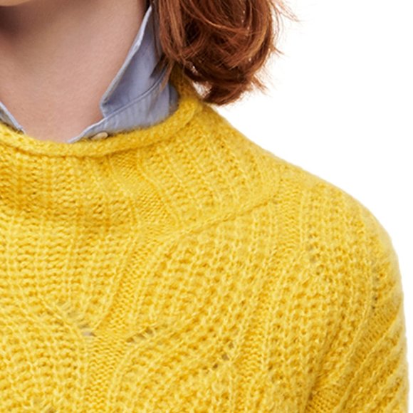 NWT J. Crew Pointelle Cable Knit Sweater, sz L - Picture 4 of 6